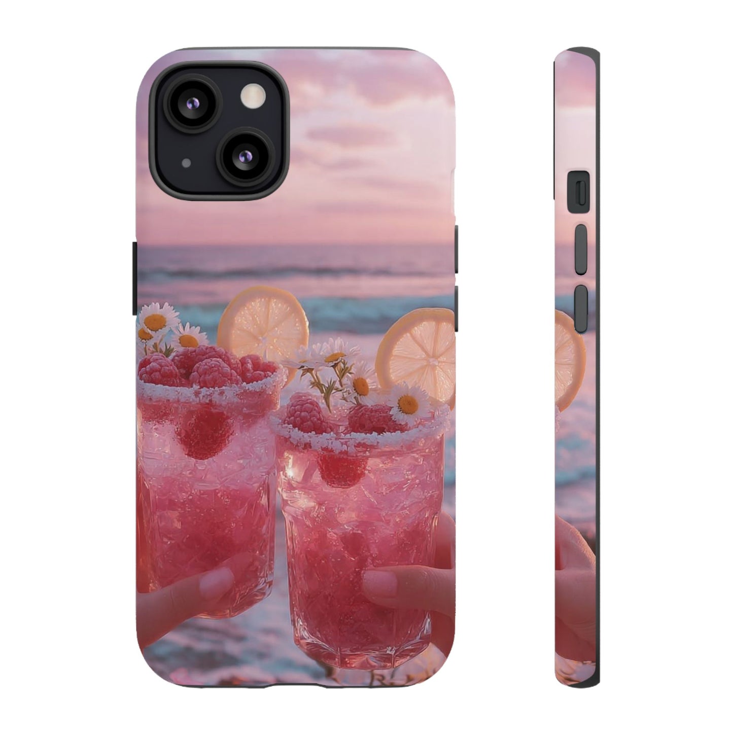 Pink Sunset Cocktail Phone Case — Beach Drink Protective Cover