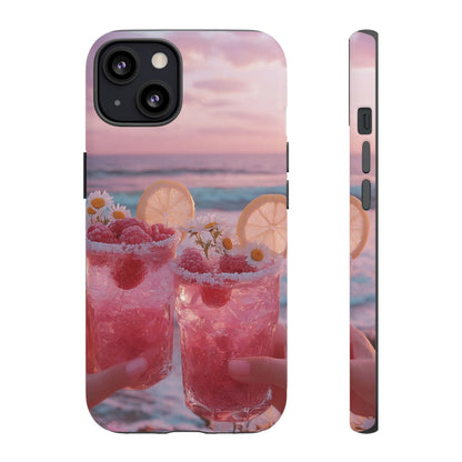 Pink Sunset Cocktail Phone Case — Beach Drink Protective Cover