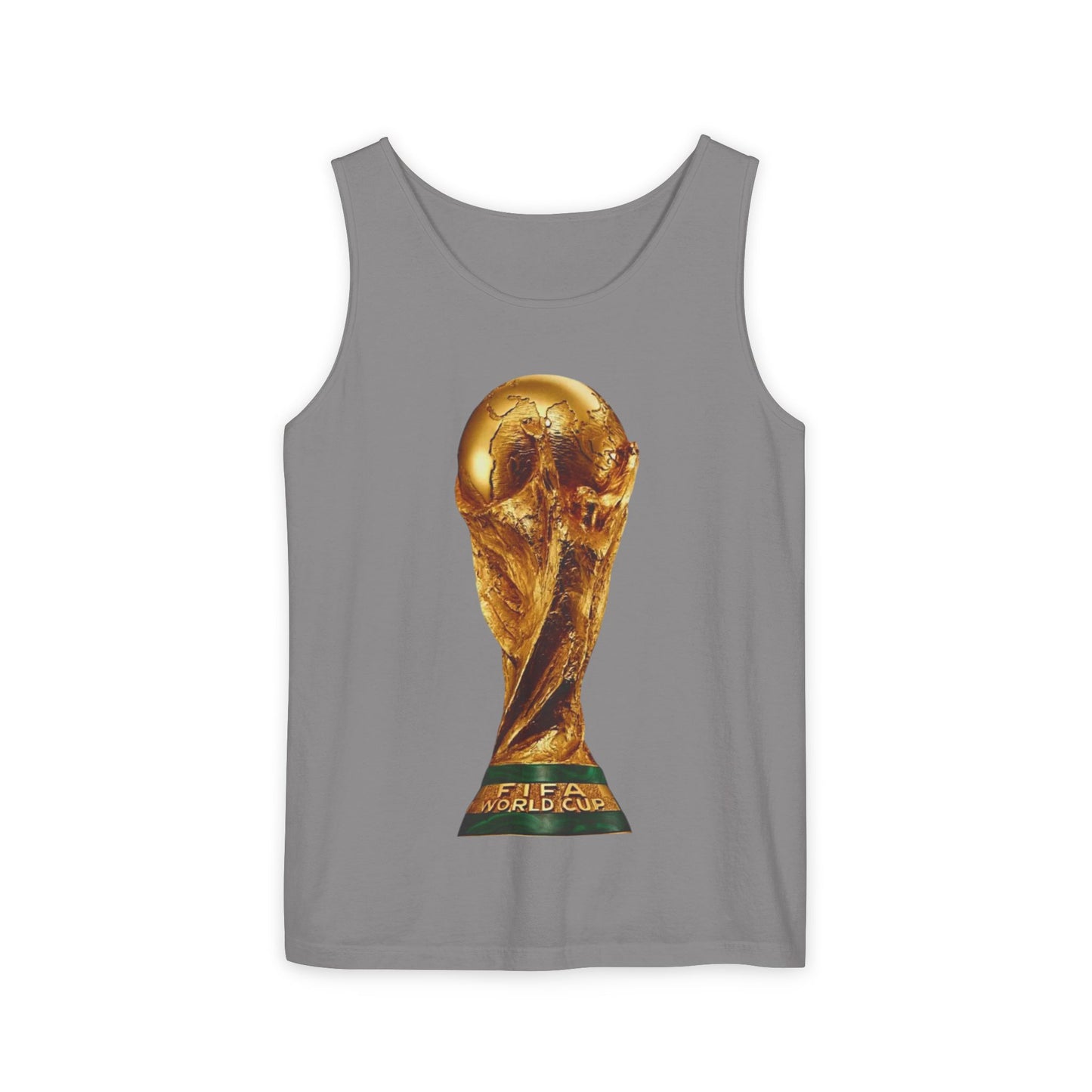 World Cup Trophy Tank Top — Gold FIFA Cup Soccer Fan Shirt