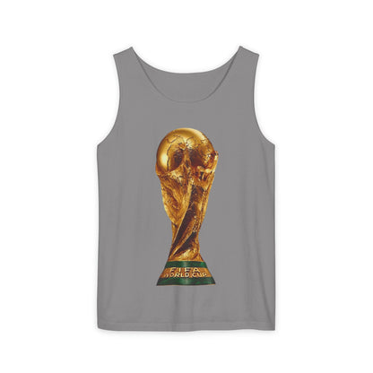 World Cup Trophy Tank Top — Gold FIFA Cup Soccer Fan Shirt