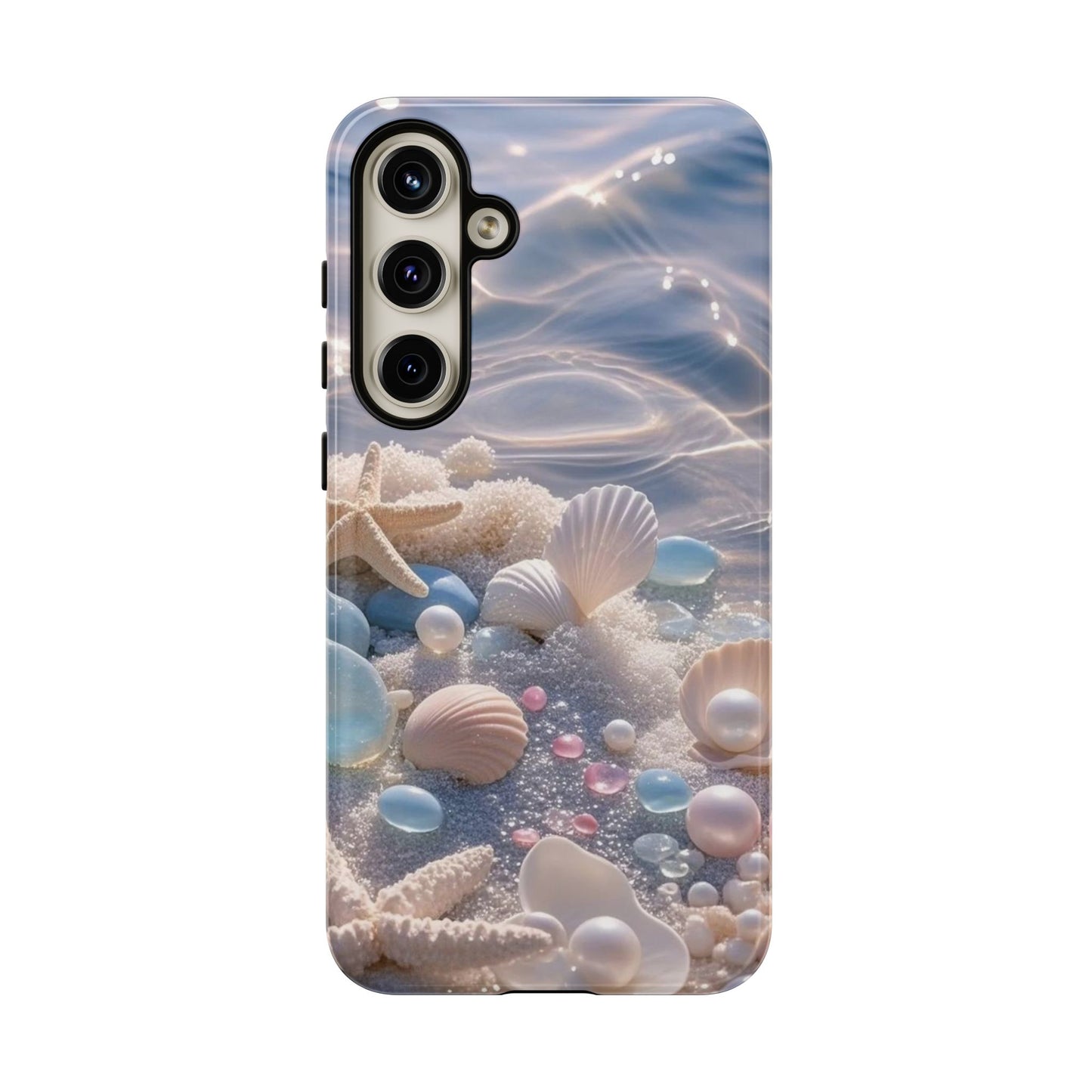 Tough Cases — Pastel Seashell Phone Case (Beach Shells, Pearls & Starfish)
