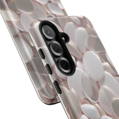 Phone Case – Soft Pink Pebble Pattern Protective Tough Case