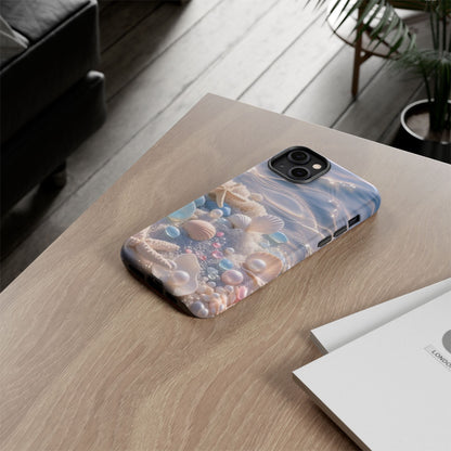 Seashell Pearl Phone Case — Pastel Beach Protective Tough Case