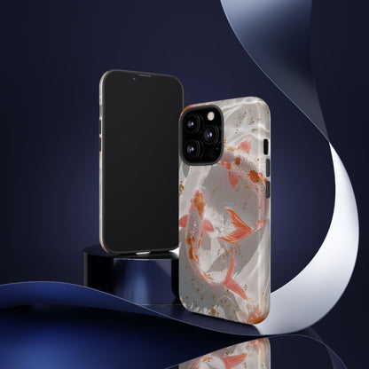 Koi Fish Phone Case "Serene Gold Fleck Watercolor"