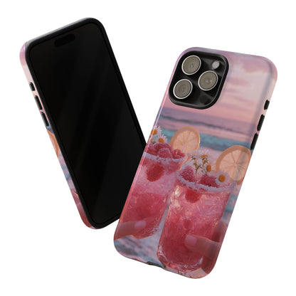 Pink Sunset Cocktail Phone Case — Beach Drink Protective Cover