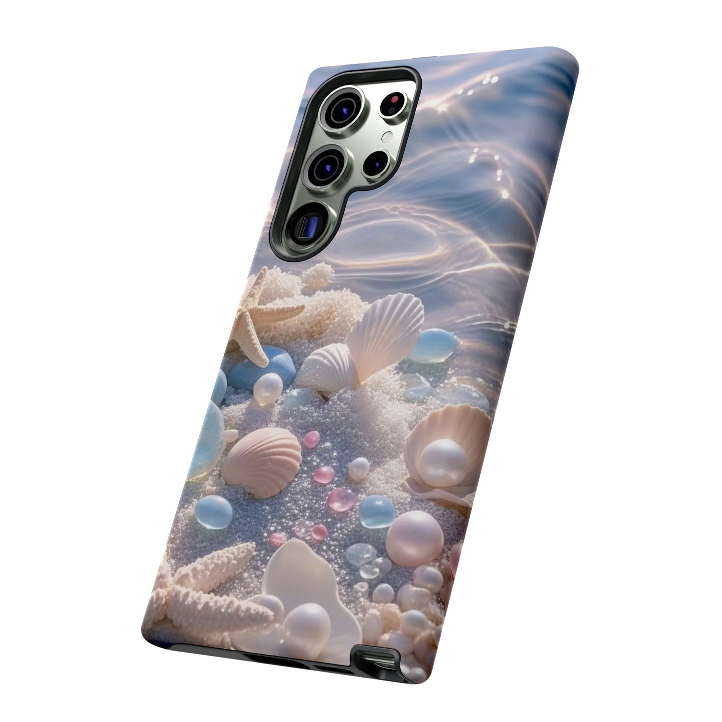 Tough Cases — Pastel Seashell Phone Case (Beach Shells, Pearls & Starfish)