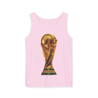 World Cup Trophy Tank Top — Gold FIFA Cup Soccer Fan Shirt