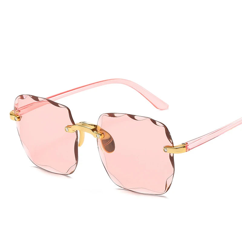 3-Pack Square Rimless Sunglasses for Women - Luxury Designer Tinted  Summer Glasses