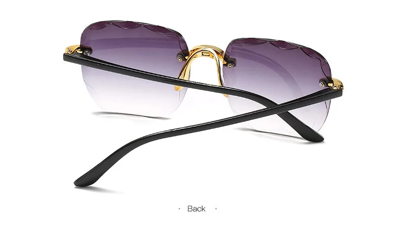 3-Pack Square Rimless Sunglasses for Women - Luxury Designer Tinted  Summer Glasses