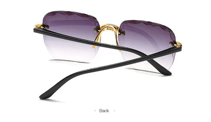3-Pack Square Rimless Sunglasses for Women - Luxury Designer Tinted  Summer Glasses