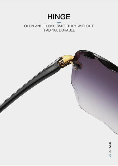 3-Pack Square Rimless Sunglasses for Women - Luxury Designer Tinted  Summer Glasses