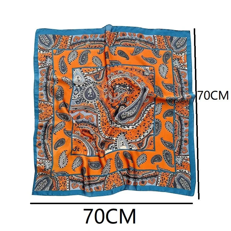 Silk Feel Square for Women - Luxury Designer Headscraf Hair Bandana Neckerchief
