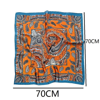 Silk Feel Square for Women - Luxury Designer Headscraf Hair Bandana Neckerchief