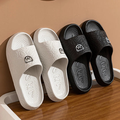 Cute Bear Summer Slippers for  Men & Women -Non-Slip EVA Cloud Slides Cozy Bathroom Beach Sandals