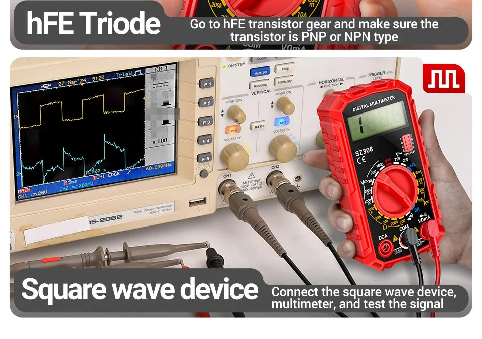 ANENG SZ308 Digital Multimeter - Professional AC/DC Voltage Tester With Backlight LCD Display