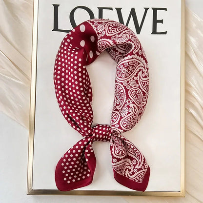 Silk Feel Square for Women - Luxury Designer Headscraf Hair Bandana Neckerchief