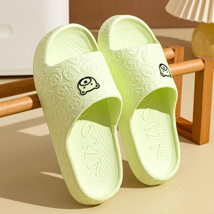 Cute Bear Summer Slippers for  Men & Women -Non-Slip EVA Cloud Slides Cozy Bathroom Beach Sandals