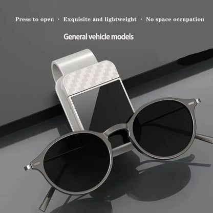 Car Sun Visor Sunglasses Clip - Multifunctional Eyeglass Holder & Card Organizer