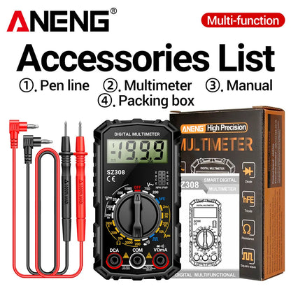 ANENG SZ308 Digital Multimeter - Professional AC/DC Voltage Tester With Backlight LCD Display