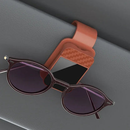 Car Sun Visor Sunglasses Clip - Multifunctional Eyeglass Holder & Card Organizer