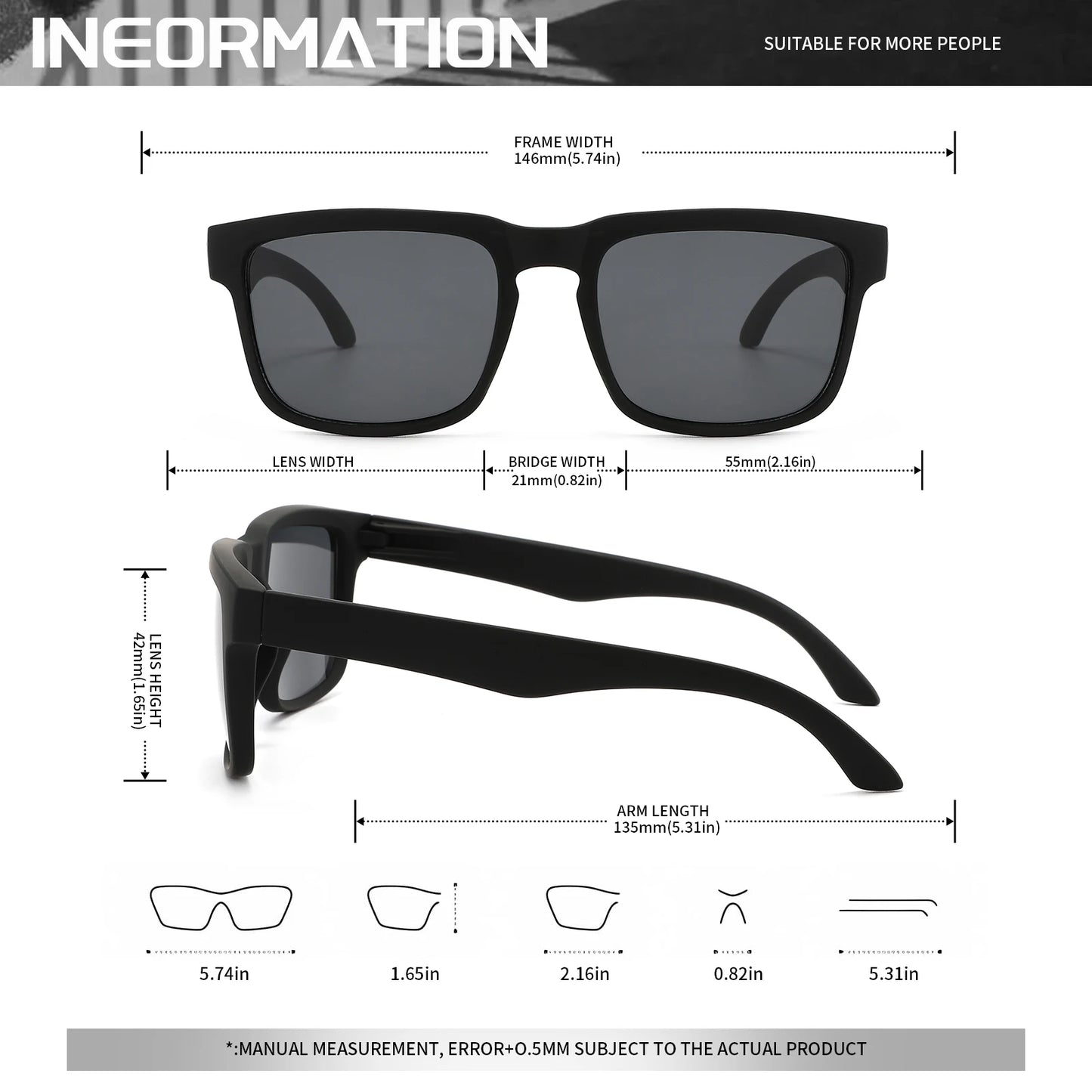 VEGUEROS 4-Pack Square Sports Sunglasses - UV400 Protection Unisex Eyewear for Men & Women