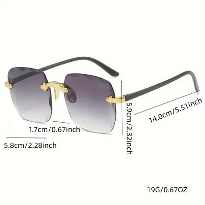 3-Pack Square Rimless Sunglasses for Women - Luxury Designer Tinted  Summer Glasses