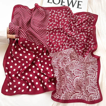 Silk Feel Square for Women - Luxury Designer Headscraf Hair Bandana Neckerchief