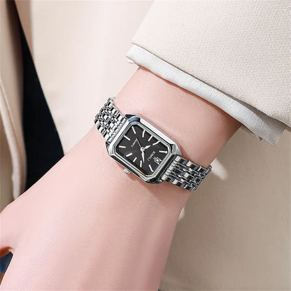 ZHOWE Luxury Gold Plated Women Watches - Elegant Vintage Rectangle Quartz Dress Wristwatch