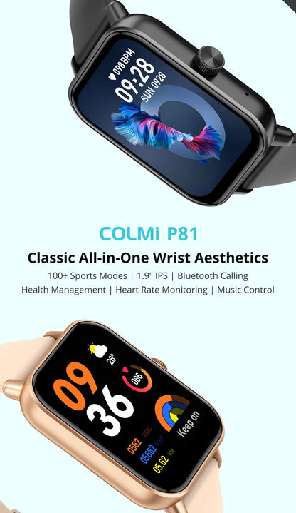 COLMI P81 Smart Watch - 1.9" HD Screen Bluetooth Calling Smartwatch for Men & Women
