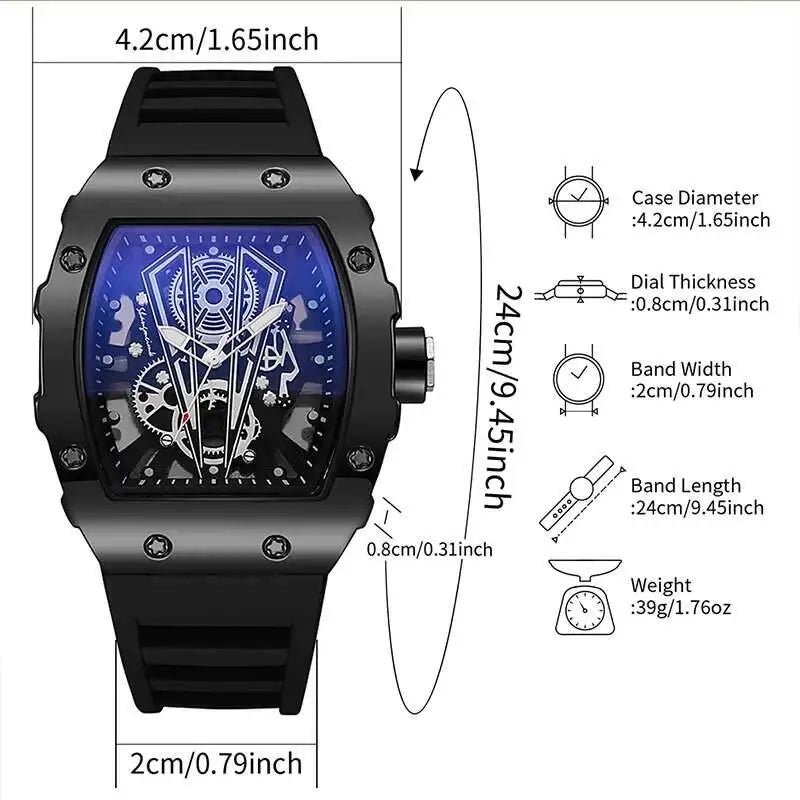 Yolako Men's Minimalist Sports Watch - Large 42mm Dial Casual Quartz Wristwatch With Silicone Band