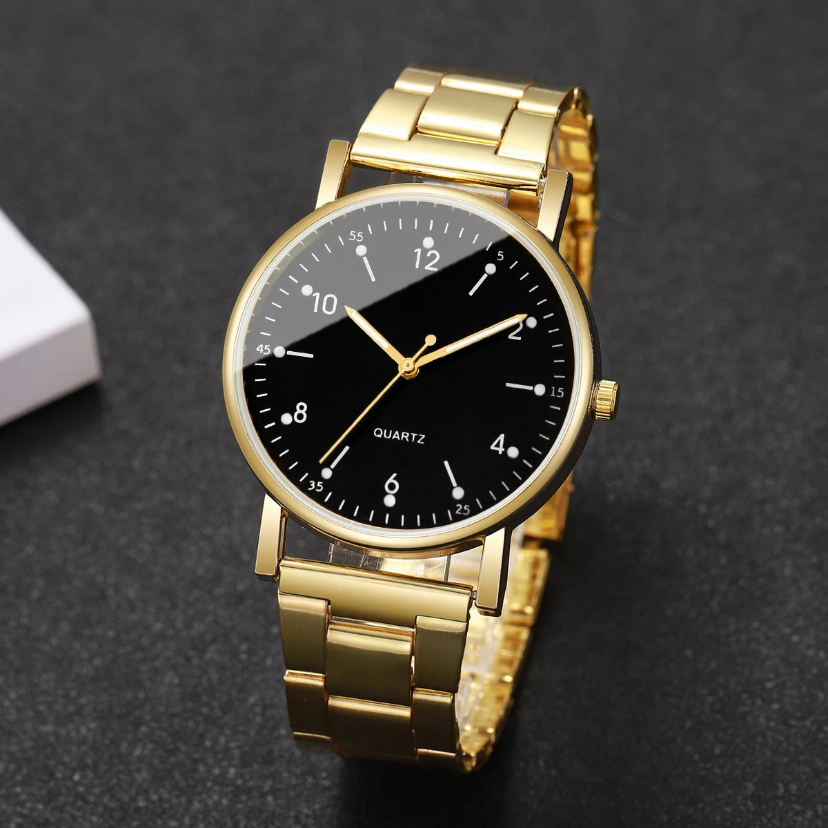 Elegant Women's Watches & Bracelets Set -  Quartz Wristwatch with Arabic Dial