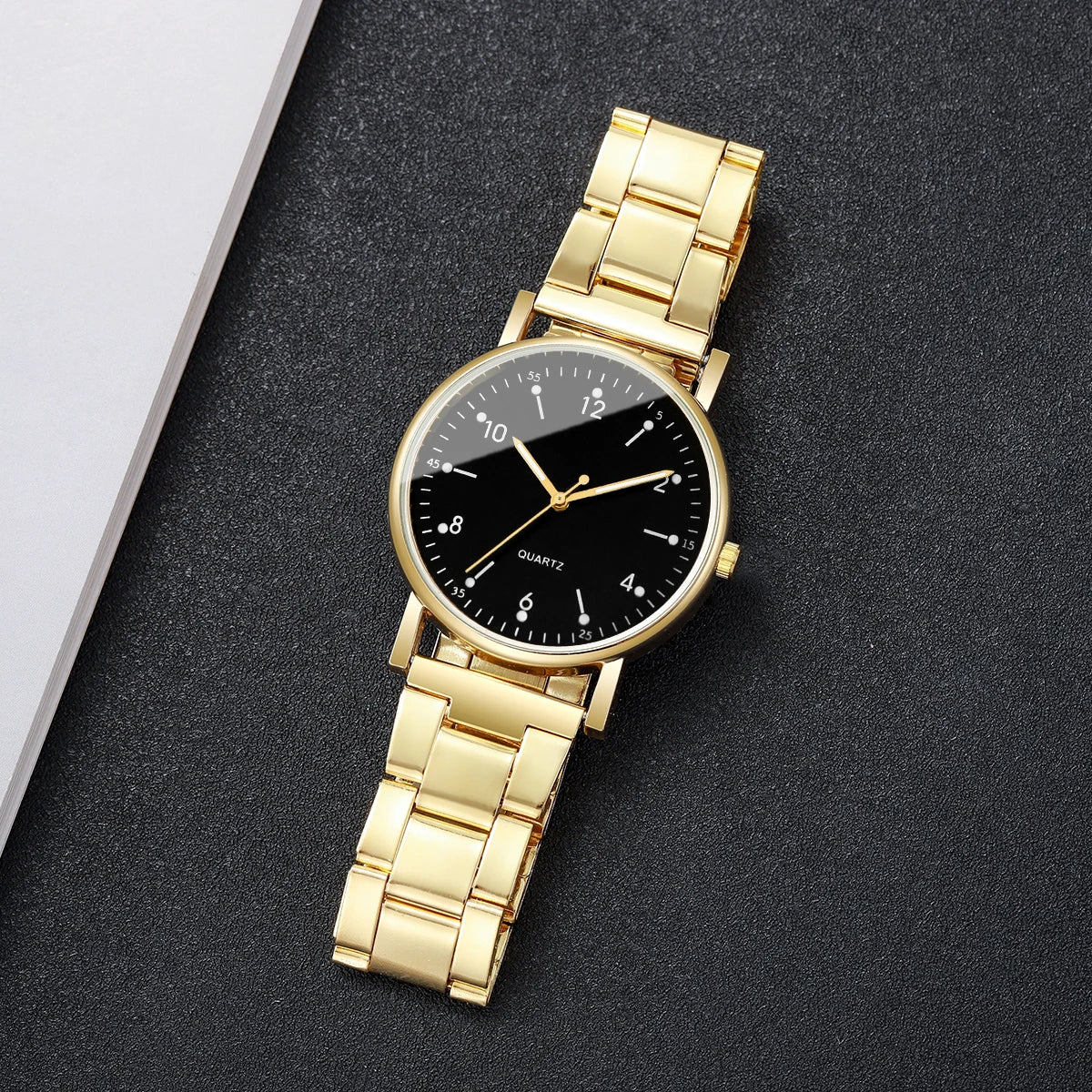 Elegant Women's Watches & Bracelets Set -  Quartz Wristwatch with Arabic Dial