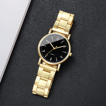 Elegant Women's Watches & Bracelets Set -  Quartz Wristwatch with Arabic Dial