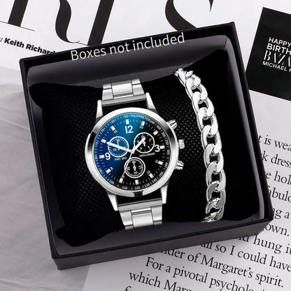 Yolako Men's Quartz Watch - Elegant stainless Fashion & Business Casual Wristwatch Set