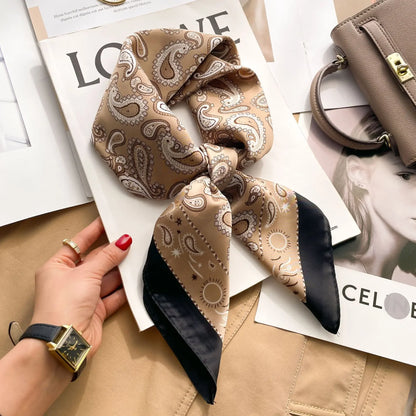 Silk Feel Square for Women - Luxury Designer Headscraf Hair Bandana Neckerchief