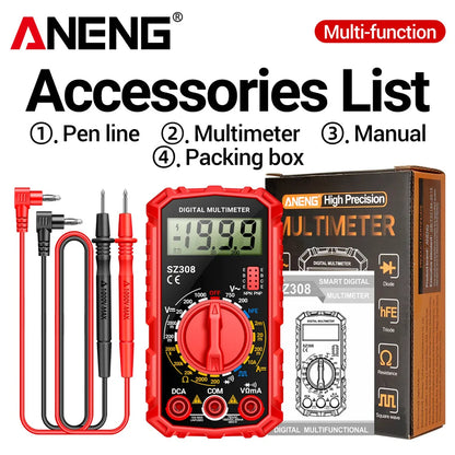 ANENG SZ308 Digital Multimeter - Professional AC/DC Voltage Tester With Backlight LCD Display