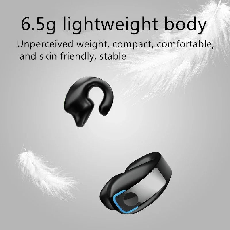 Clip-On Wireless Bluetooth Earphones - Open - Ear Sports Earbuds Bone Conduction Style TWS Headset