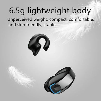 Clip-On Wireless Bluetooth Earphones - Open - Ear Sports Earbuds Bone Conduction Style TWS Headset