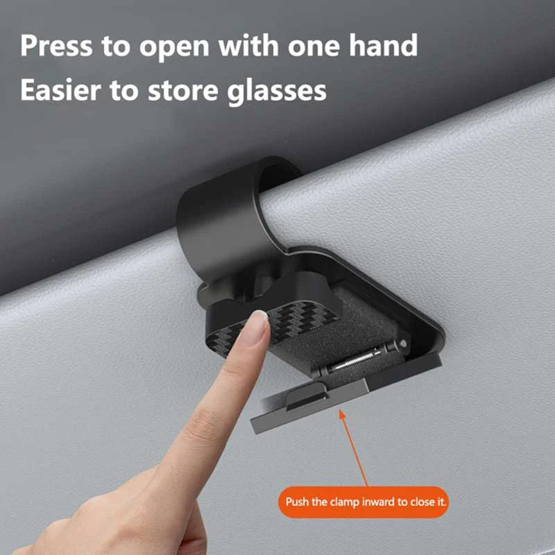 Car Sun Visor Sunglasses Clip - Multifunctional Eyeglass Holder & Card Organizer