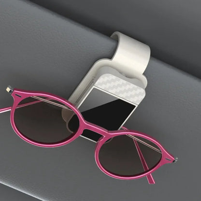 Car Sun Visor Sunglasses Clip - Multifunctional Eyeglass Holder & Card Organizer