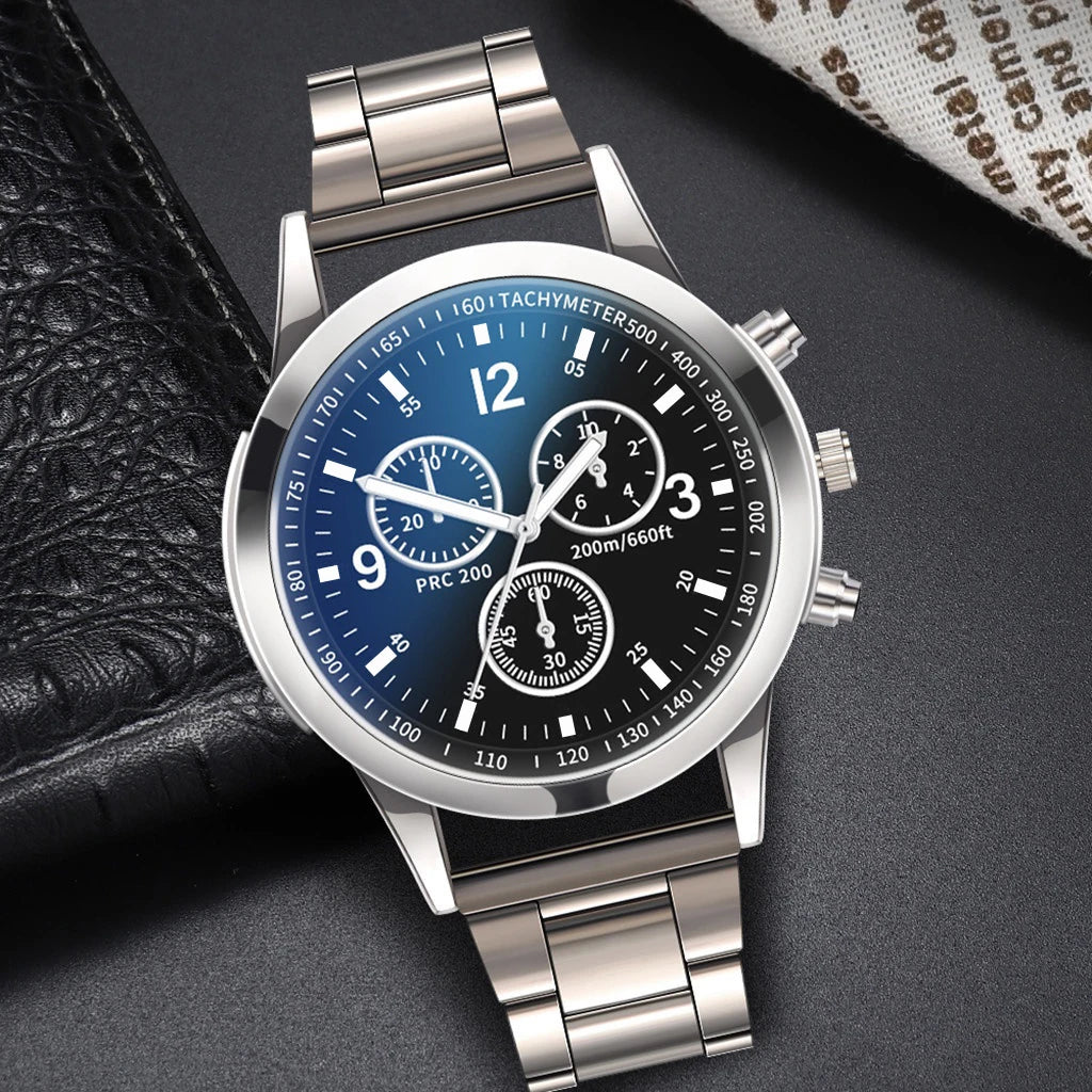 Yolako Men's Quartz Watch - Elegant stainless Fashion & Business Casual Wristwatch Set