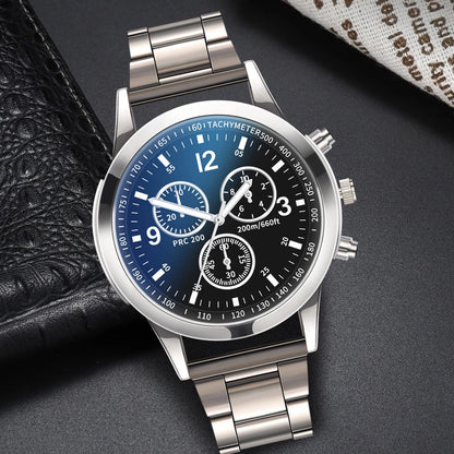 Yolako Men's Quartz Watch - Elegant stainless Fashion & Business Casual Wristwatch Set