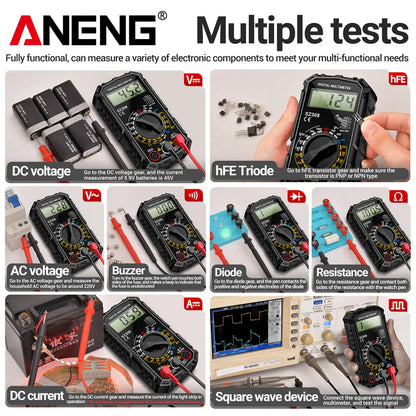 ANENG SZ308 Digital Multimeter - Professional AC/DC Voltage Tester With Backlight LCD Display