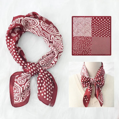 Silk Feel Square for Women - Luxury Designer Headscraf Hair Bandana Neckerchief