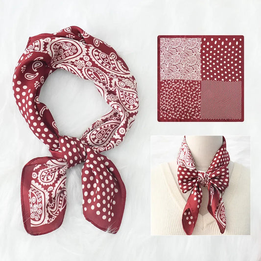 Silk Feel Square for Women - Luxury Designer Headscraf Hair Bandana Neckerchief
