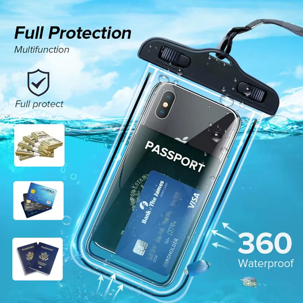 Universal Waterproof Phone Bag - Touch-Responsive Floating Underwater Case