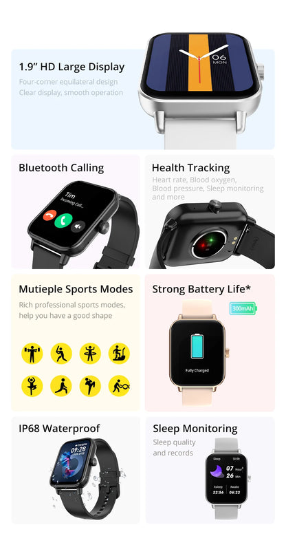 COLMI P81 Smart Watch - 1.9" HD Screen Bluetooth Calling Smartwatch for Men & Women