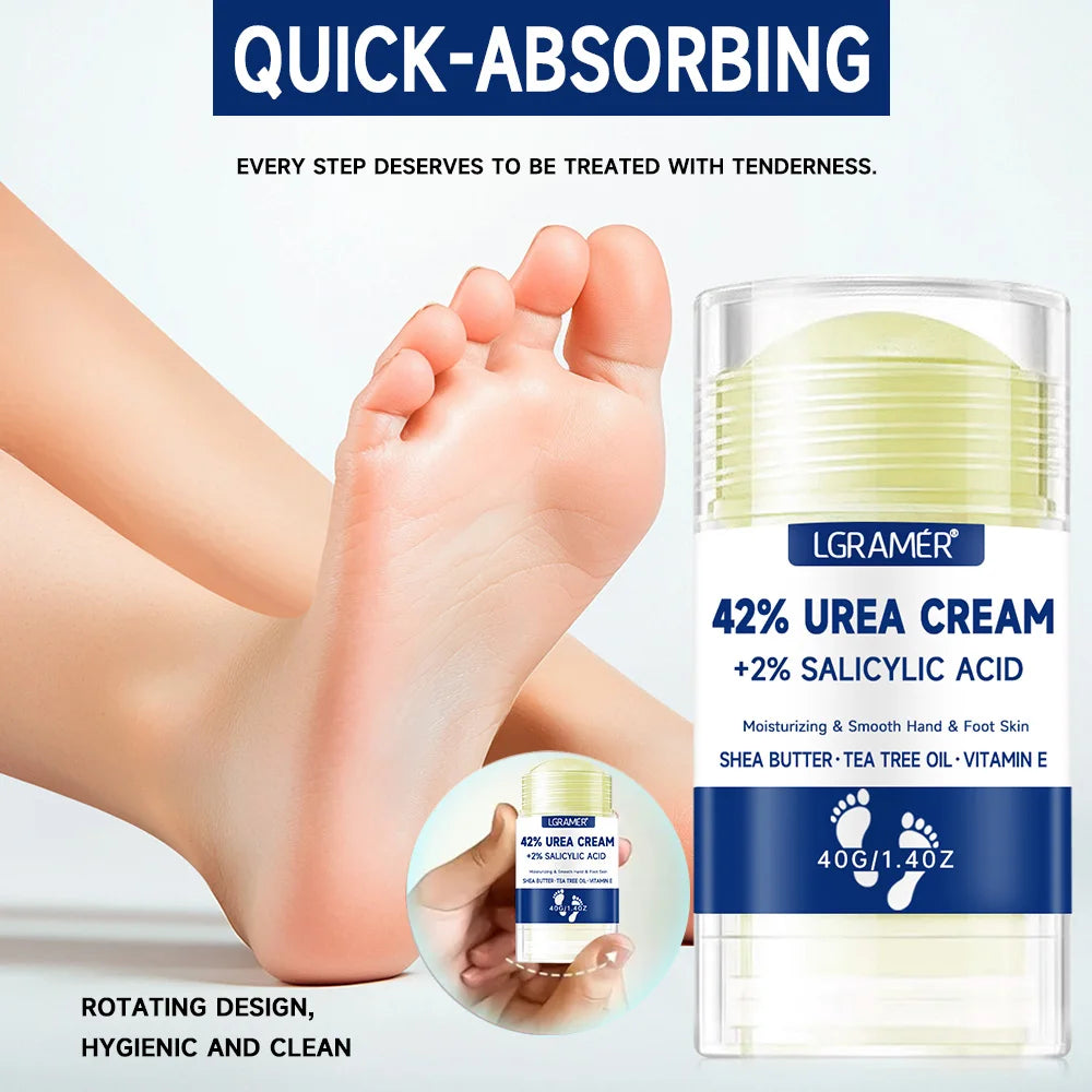 LGRAMER 42% Urea Cream with 2% Salicylic Acid- Intensive Foot Cream for Dry, Cracked Heels & Callus Remover