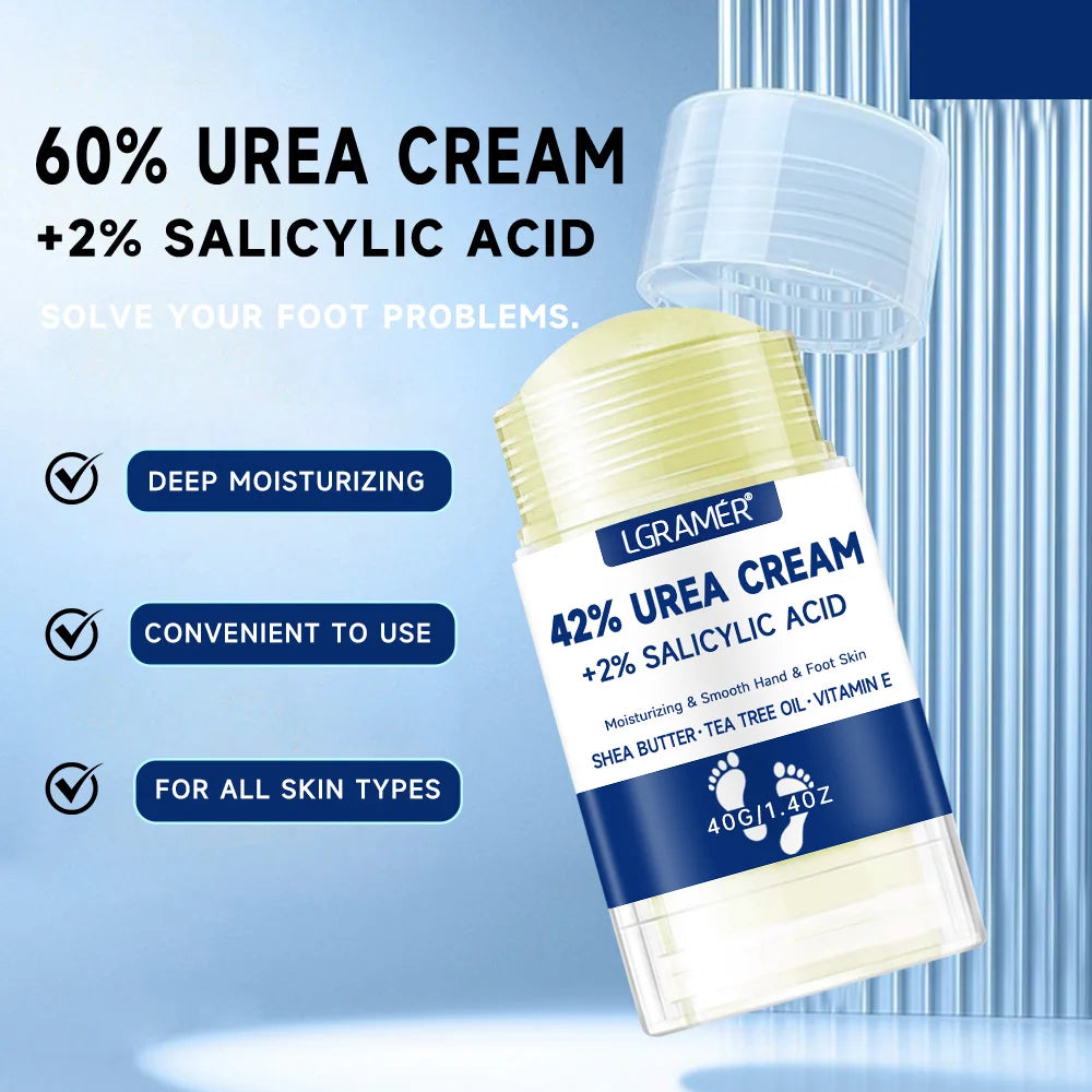 LGRAMER 42% Urea Cream with 2% Salicylic Acid- Intensive Foot Cream for Dry, Cracked Heels & Callus Remover