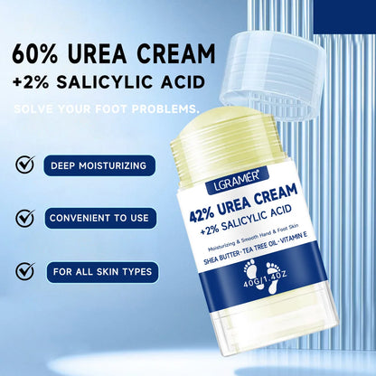 LGRAMER 42% Urea Cream with 2% Salicylic Acid- Intensive Foot Cream for Dry, Cracked Heels & Callus Remover